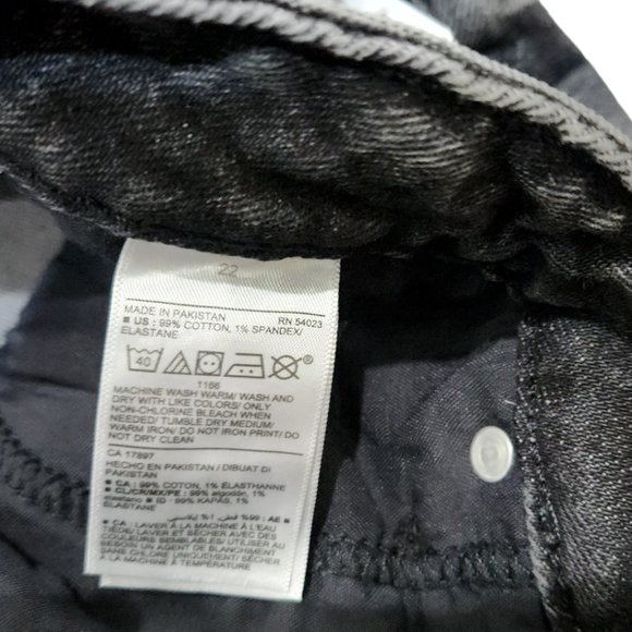 Old Navy High Rise OG Straight Leg Distressed Cotton Stretch Stone Wash Denim 22 - Picture 8 of 8